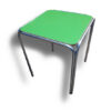 Mesa casino 80x80x75 apilable - formalita verde - estructura gris mercurio