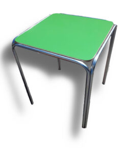 Mesa casino 80x80x75 apilable - formalita verde - estructura gris mercurio