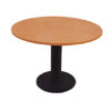 Mesa circular 120d pedastal disco - formalita roble - estructura negra