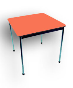 Mesa kinder 70x70x55 - formalita naranjo - estructura gris mercurio