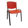 Silla iso - polipropileno rojo - estructura negra