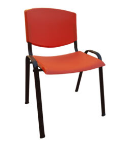 Silla iso - polipropileno rojo - estructura negra