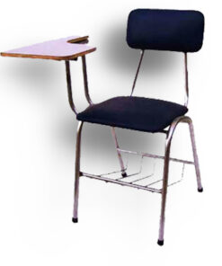 Silla universitaria - tevinil negro - estructura gris mercurio