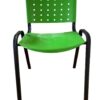 Silla iso – asiento y respaldo metálico verde – estructura negra