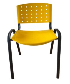 Silla iso – asiento y respaldo metálico amarillo – estructura negra