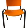 Silla iso – asiento y respaldo metálico naranjo – estructura negra
