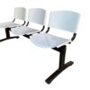 Banqueta iso 3 cuerpos – asiento y respaldo metálico blanco – estructura negra